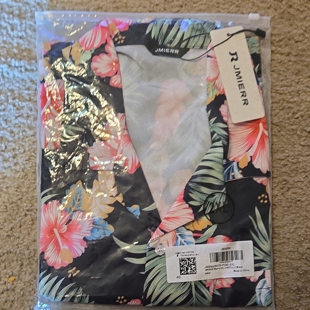 NWT JMIEER Mens 2XL Floral Hawaiian Shirt - Picture 7 of 7